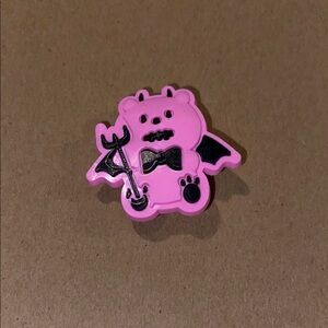 🐊6/$12🐊 Pink Devil Teddy Bear Croc Charm